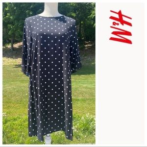 NWT H&M Black and White Polka Dot Dress, Size 6